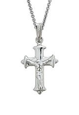 nice small sterling silver baby cross crucifix necklace